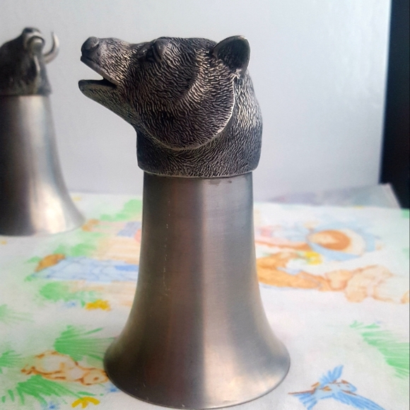 Vintage Bear Stirrup Cup Pewter - Picture 2 of 13